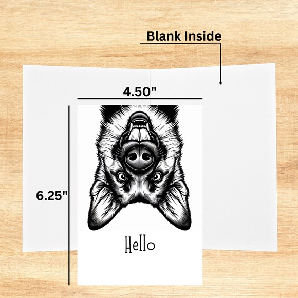 Whimsical German Shepherd Notecards with Peel and Stick Envelopes - Picture 2 of 10